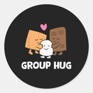 Funny Camping Smores Group Hug Cute S'mores 1 Classic Round Sticker