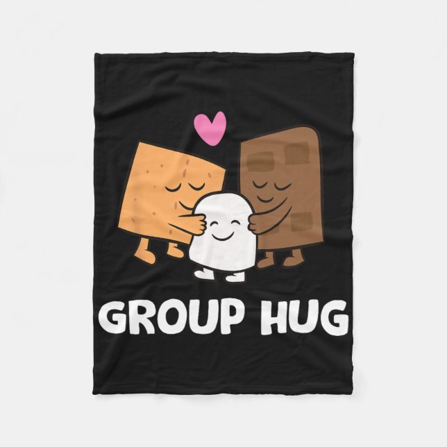 Funny Camping Smores Group Hug Cute S'mores 1  Fleece Blanket (Front)