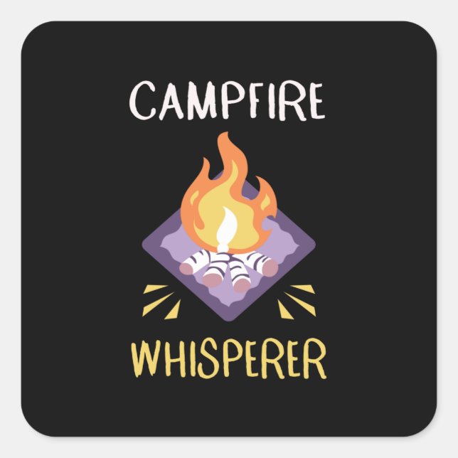 Funny Camping Square Sticker (Front)