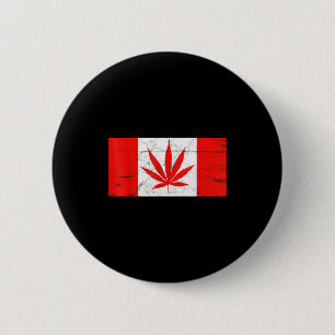 Funny Canada & Weed Leaf! Canadian New Flag Jo 6 Cm Round Badge