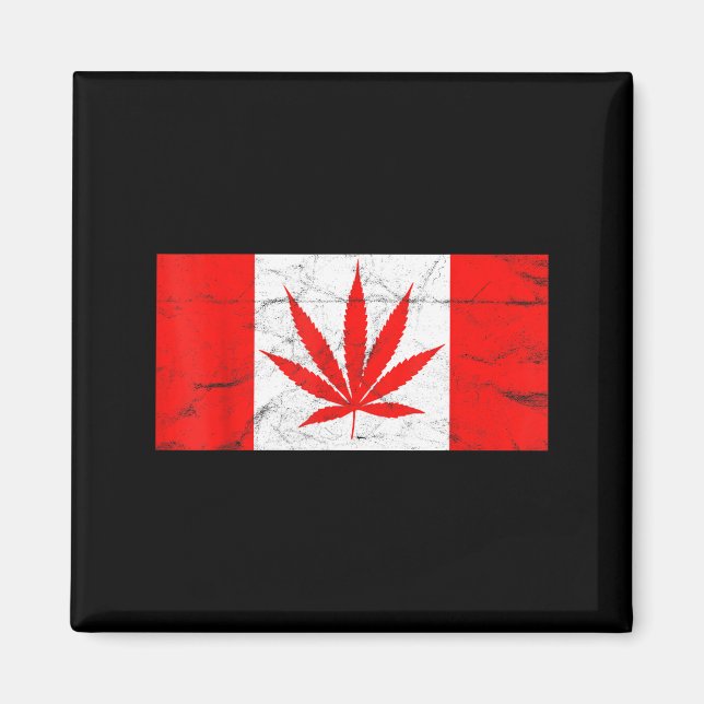Funny Canada &amp; Weed Leaf! Canadian New Flag Jo Magnet (Front)