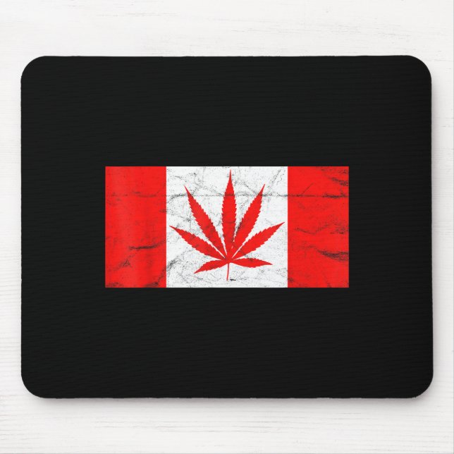 Funny Canada &amp; Weed Leaf! Canadian New Flag Jo Mouse Mat (Front)