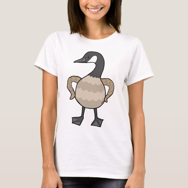 Funny Canada Goose Scary Big Goose Graphic  T-Shirt (Front)