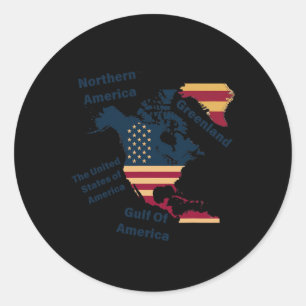 Funny Canada Greenland Gulf Of Mexico And United S Classic Round Sticker