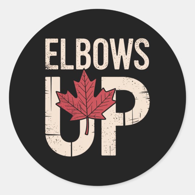Funny Canada Meme Elbows Up (1)  Classic Round Sticker (Front)