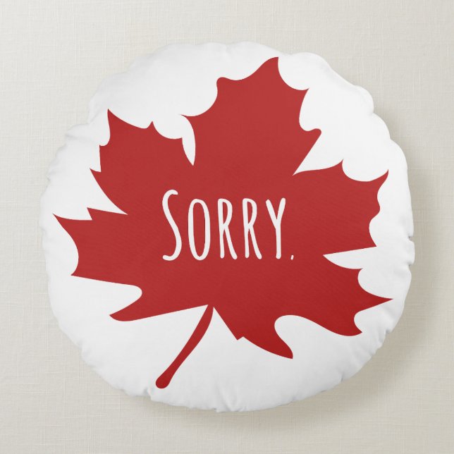 Funny Canadian Canada Day Round Cushion (Front)