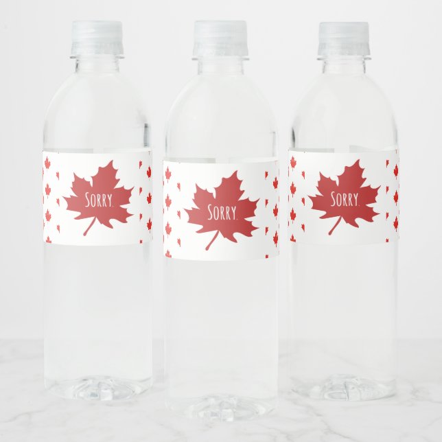 Funny Canadian Canada Day Water Bottle Label (Bottles)