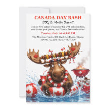 Funny Canadian Moose Canada Day BBQ Pool Party 