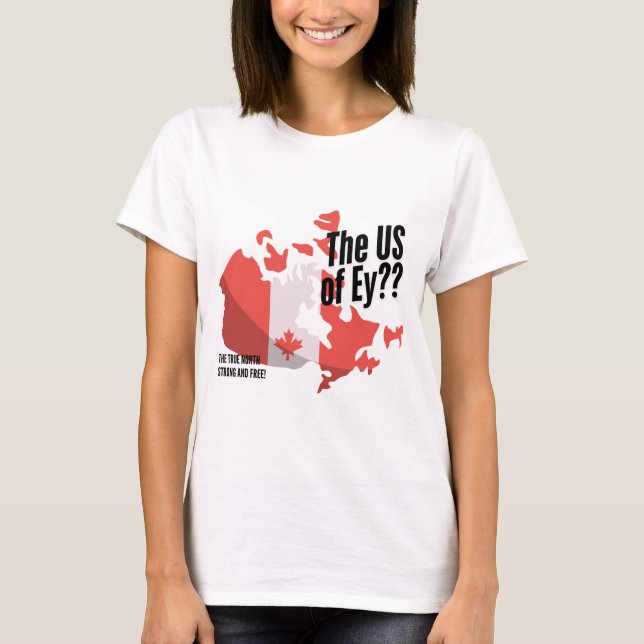 Funny Canadian Pride Tee. Canada Map Protest T-Shirt (Front)