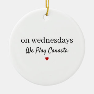 Funny Canasta Ornament, Custom Game Night Ceramic Tree Decoration