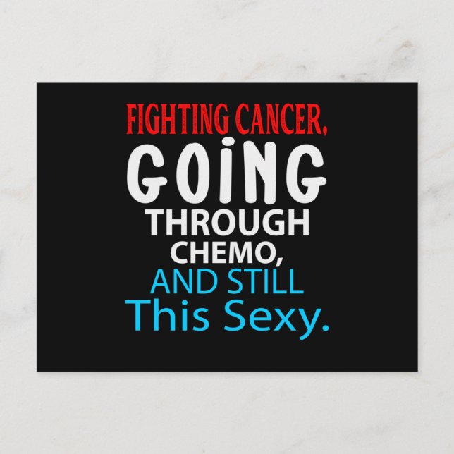 Funny Cancer Fighter Inspirational Quote Chemo Pat Invitation Postcard (Front)