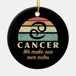 Funny Cancer Zodiac Rules Ceramic Tree Decoration