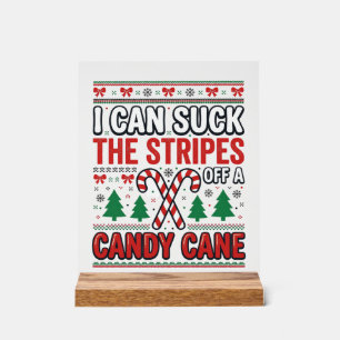 Funny Candy Cane Christmas Sweater Acrylic Sign