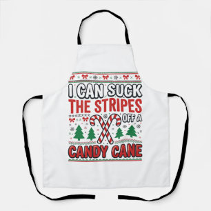 Funny Candy Cane Christmas Sweater Apron