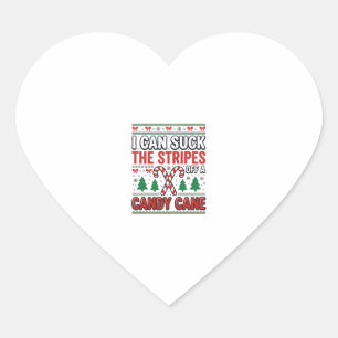 Funny Candy Cane Christmas Sweater Heart Sticker