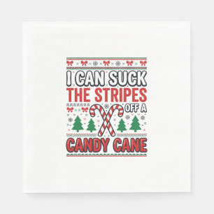 Funny Candy Cane Christmas Sweater Napkin