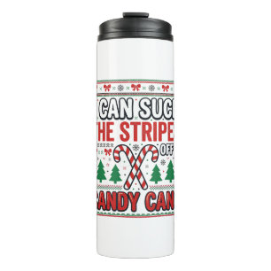 Funny Candy Cane Christmas Sweater Thermal Tumbler