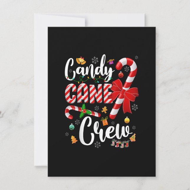 Funny Candy Cane Crew Christmas Sweet Candy Light  Invitation (Front)