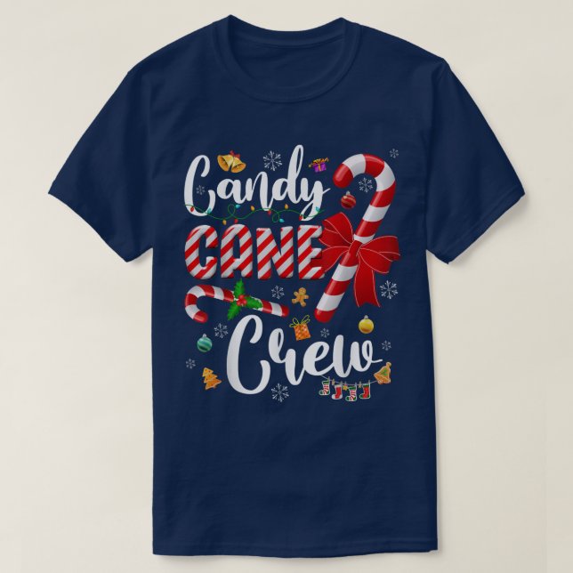 Funny Candy Cane Crew Christmas Sweet Candy Light  T-Shirt (Design Front)