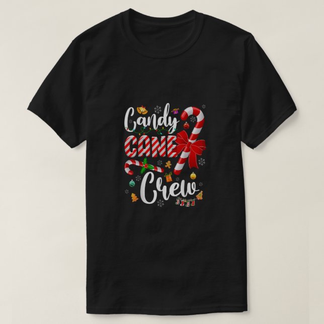 Funny Candy Cane Crew Christmas Sweet Candy Light  T-Shirt (Design Front)
