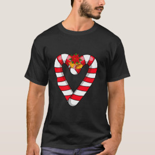 Funny Candy Cane Heart Merry And Bright Candy Cane T-Shirt