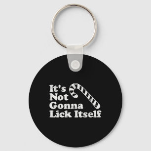 Funny Candy Cane Lick Itself Adult Christmas In Ju Key Ring