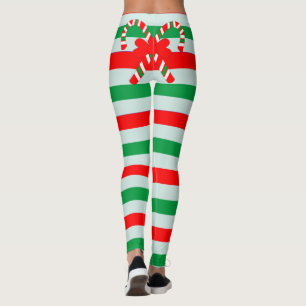 Funny Candy Cane Striped Leggings