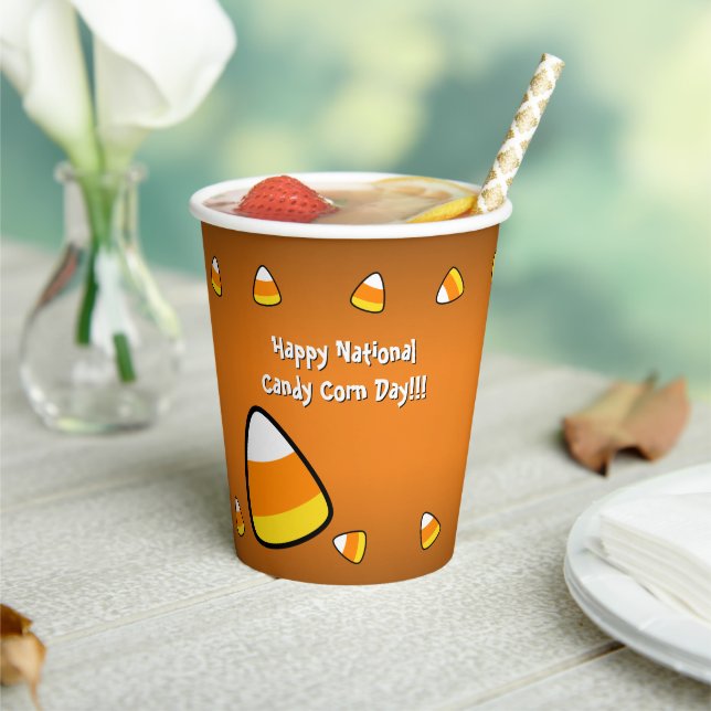 Funny Candy Corn -Custom Text Paper Cups (Insitu)