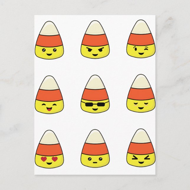 Funny Candy Corn Emoji Postcard (Front)