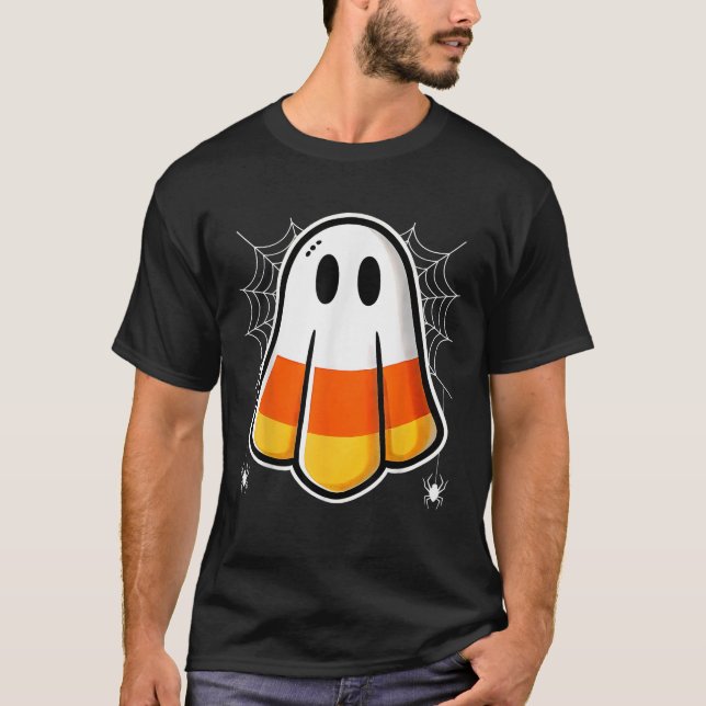 Funny Candy Corn Ghost Halloween Costume KIds Boys T-Shirt (Front)