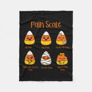Funny Candy Corn Pain Scale Halloween For Medical  Fleece Blanket