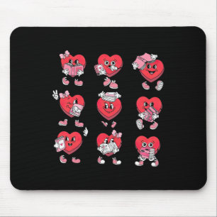 Funny Candy Heart Reading Books Bookworm Librarian Mouse Mat