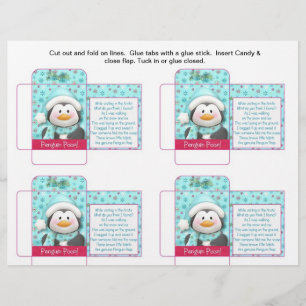 Funny Candy Packet Penguin Poop with Saying Flyer
