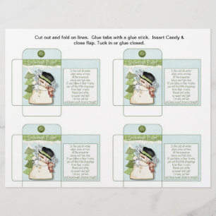 Funny Candy Packet Snowman Poop with Saying Flyer