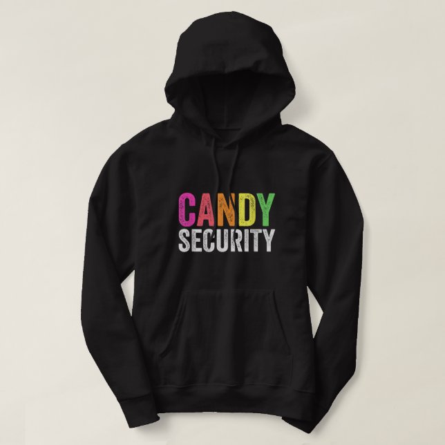 Funny Candy Security Halloween Costume  Hoodie (Design Front)