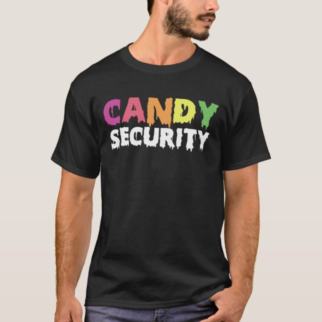 Funny Candy Security Halloween Costume T-Shirt (Front)