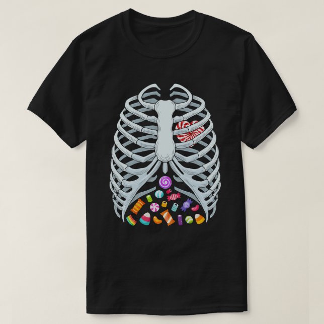  Funny Candy Skeleton Rib Cage Halloween Costume T-Shirt (Design Front)