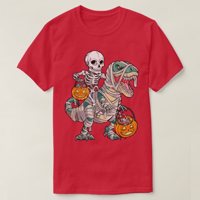 Funny Candysaurus Candy Corn Dinosaur Halloween To T-Shirt (Design Front)