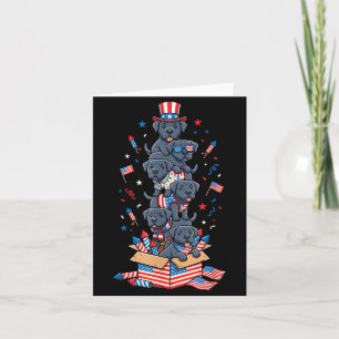 Funny Cane Corso Aamerican Usa Flag Memorial Day Card