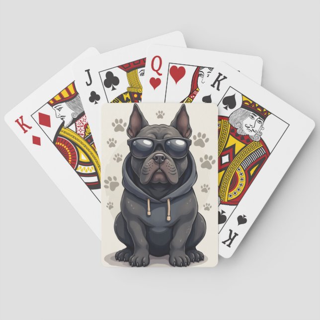 Funny Cane Corso Kawaii Dog Playing Cards (Back)