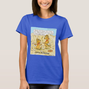 Funny Canine Archaeology Cartoon  T-Shirt