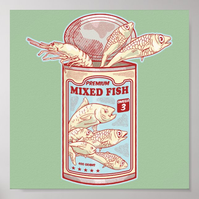 Funny canned fish poster (Front)