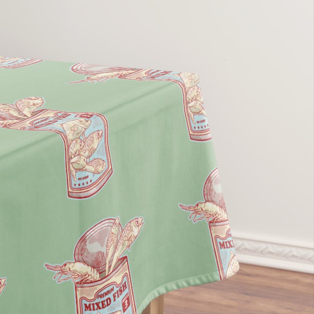 Funny canned fish tablecloth (In Situ)