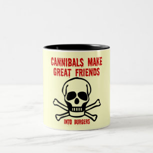 Funny cannibal Two-Tone coffee mug