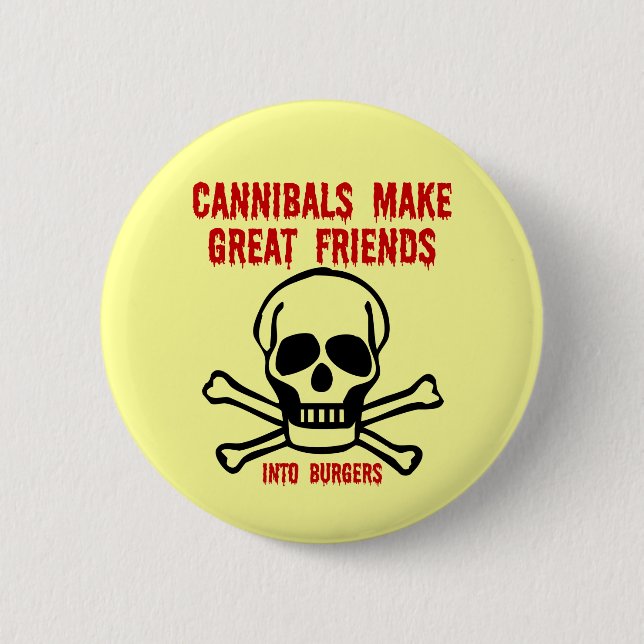 Funny cannibals 6 cm round badge (Front)