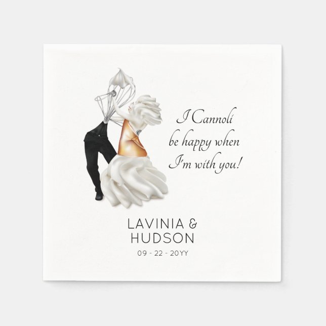 Funny Cannoli Italian Wedding Napkin (Front)