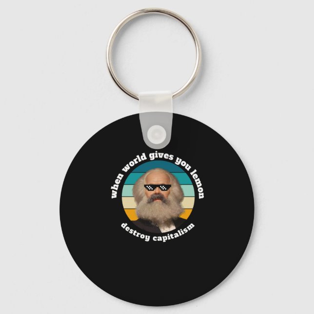 Funny Capitalism Karl Marx Sticker  Key Ring (Front)