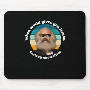 Funny Capitalism Karl Marx Sticker Mouse Mat