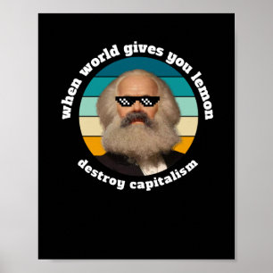 Funny Capitalism Karl Marx Sticker  Poster