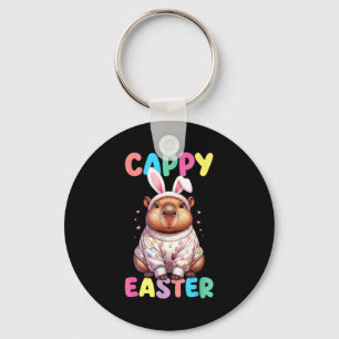 Funny cappy easter capybara meme happy easter day key ring